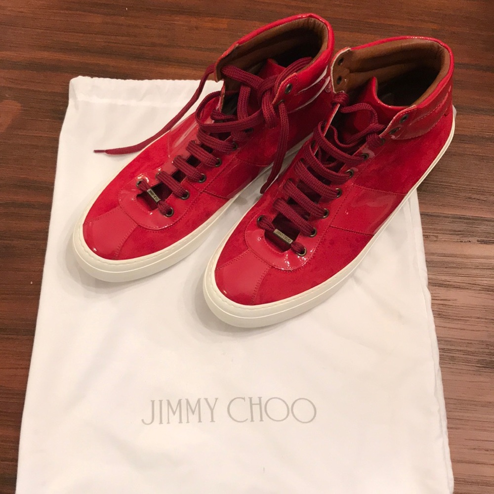 Red Jimmy Choo sneakers (men)